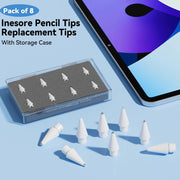 Mixed-Style Digital Stylus Replacement Tips with Case – 8 Pack