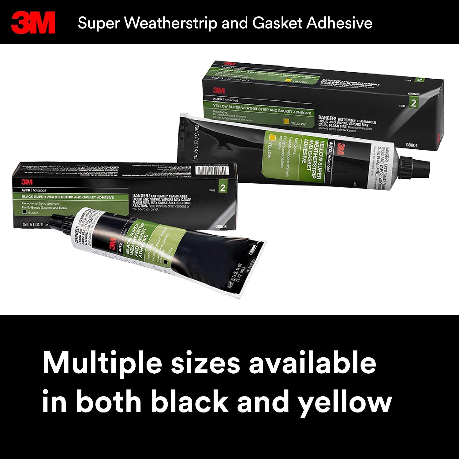 3M 08008 Black Super Weatherstrip & Gasket Adhesive – 5 Oz