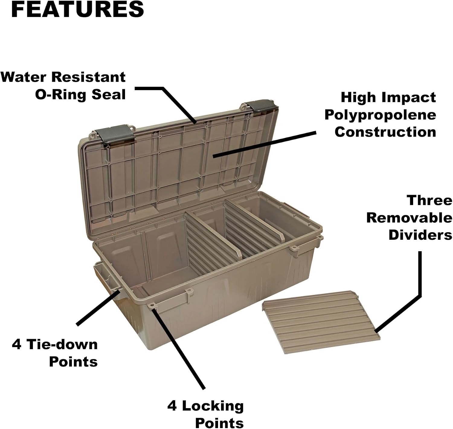 Water-Resistant Divided Utility Storage Crate