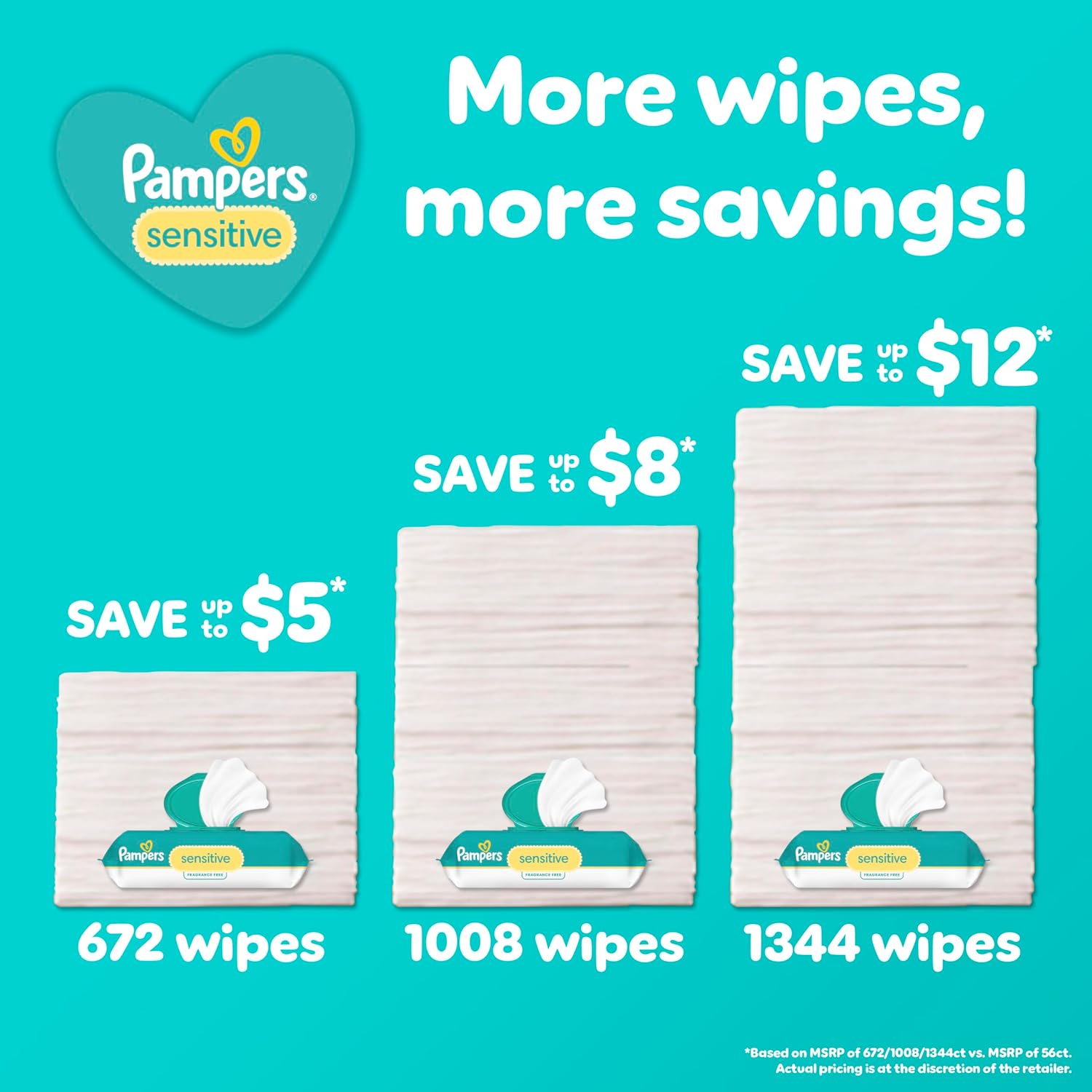 Pampers Sensitive Baby Wipes – 1008 Count, Unscented