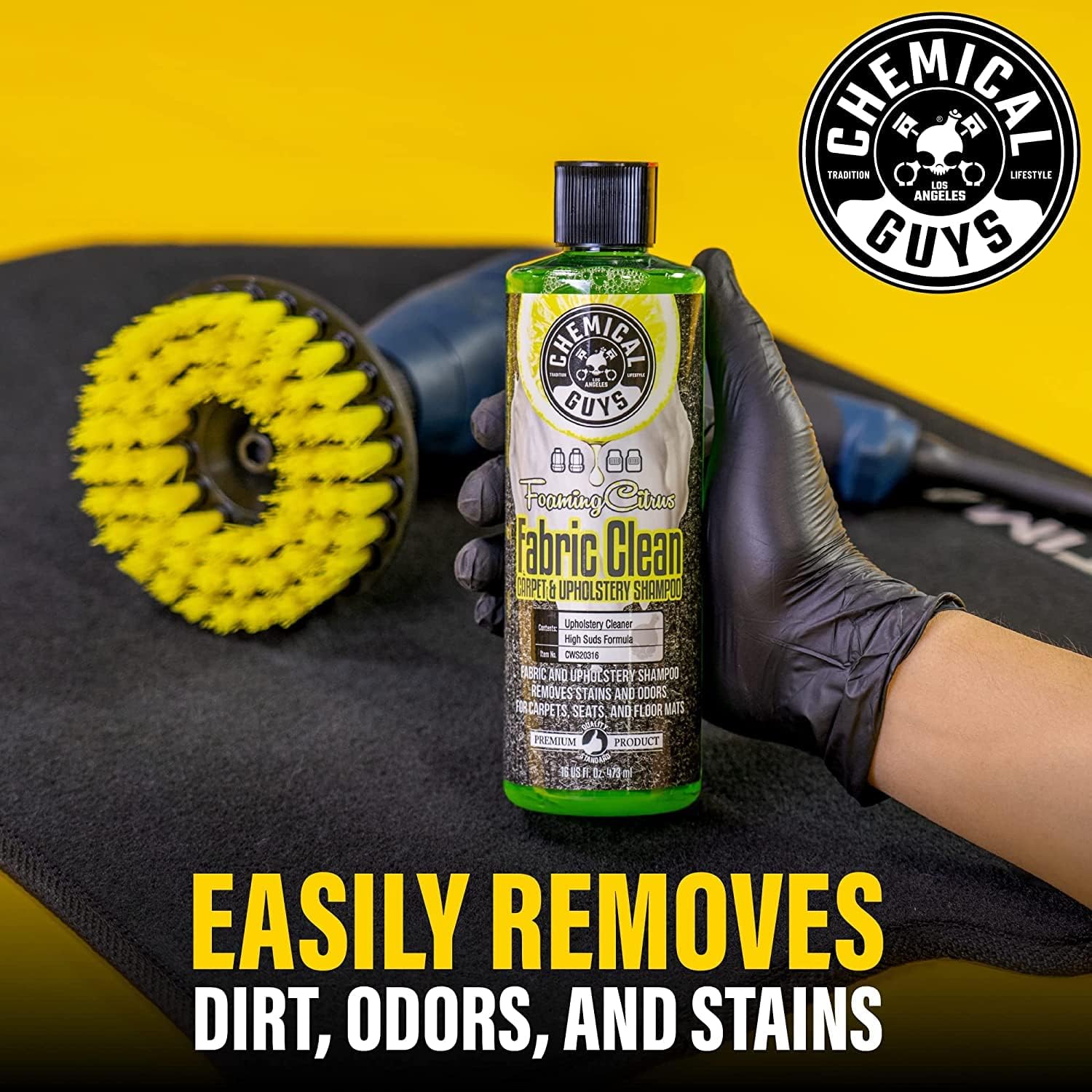 Chemical Guys Foaming Citrus Fabric & Carpet Cleaner – 16 Oz