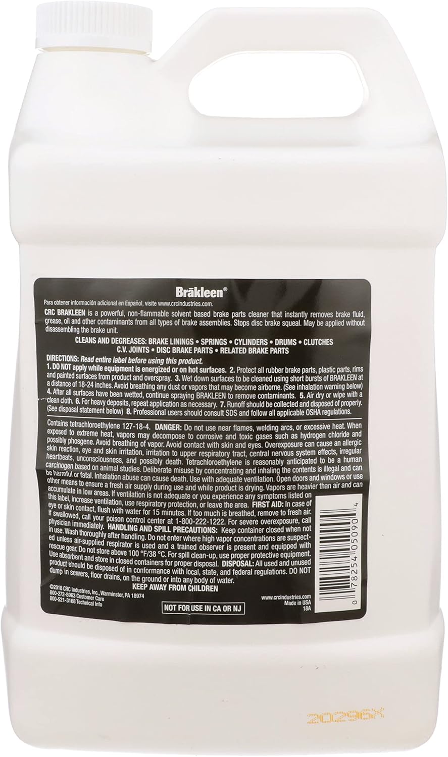CRC Brakleen Non-Flammable Brake Parts Cleaner – 1 Gallon
