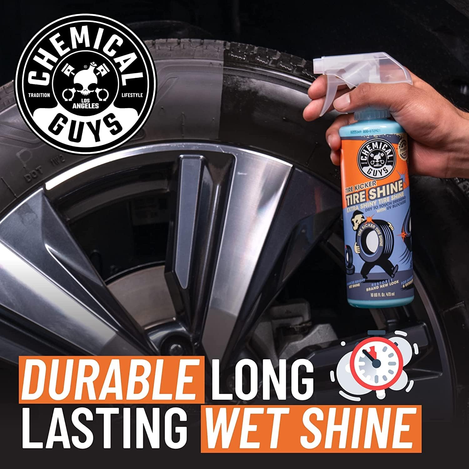 Chemical Guys Tire Kicker Extra Glossy Tire Shine – 16 Oz with Applicator