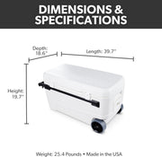 110 Qt Wheeled Insulated Cooler