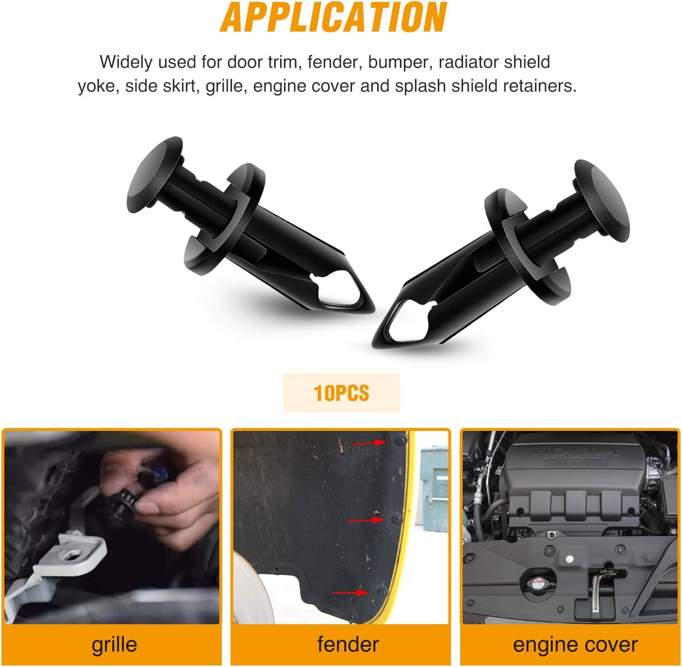 GOOACC GRC-70 Engine Under Cover Fastener Clips – 35-Piece