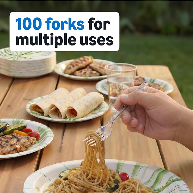 Clear Plastic Forks 100 Count