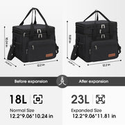 23L Insulated Expandable Lunch Cooler Bag