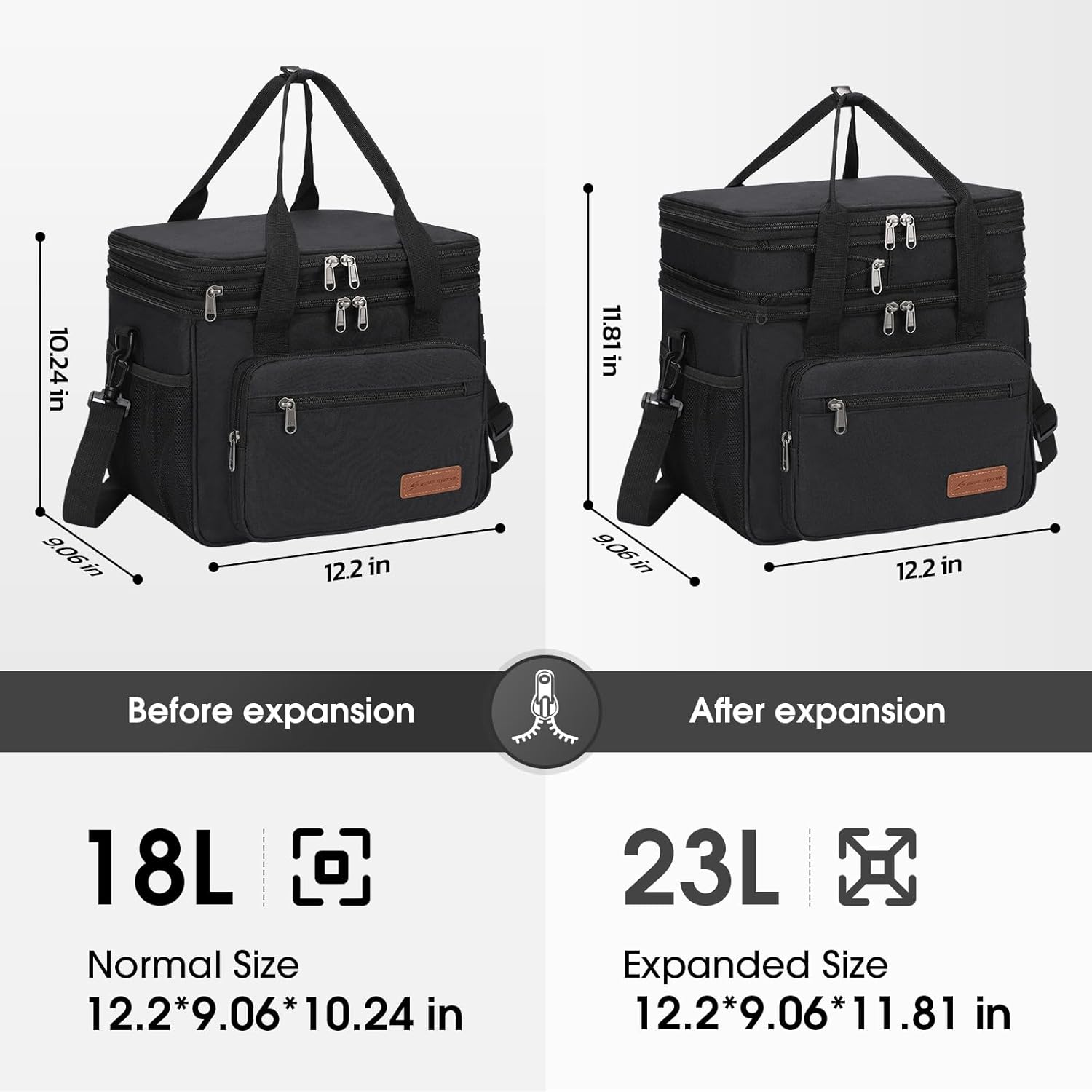 23L Insulated Expandable Lunch Cooler Bag