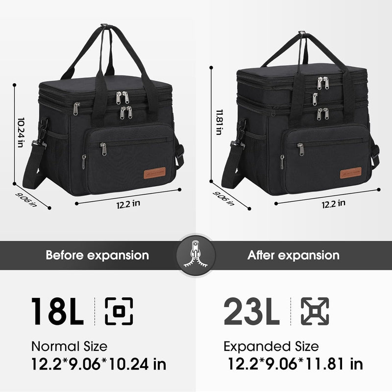 23L Insulated Expandable Lunch Cooler Bag
