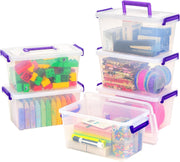 IRIS USA Clear Storage Bins with Lids – 5 Qt, 6-Pack