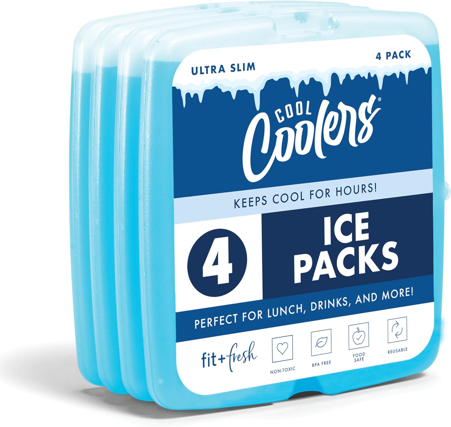 Reusable Slim Ice Packs – 4 Pack