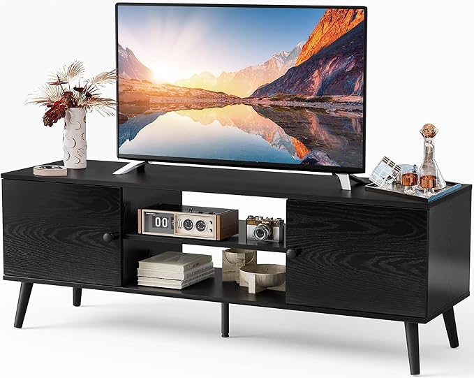 Modern Black TV Console Stand