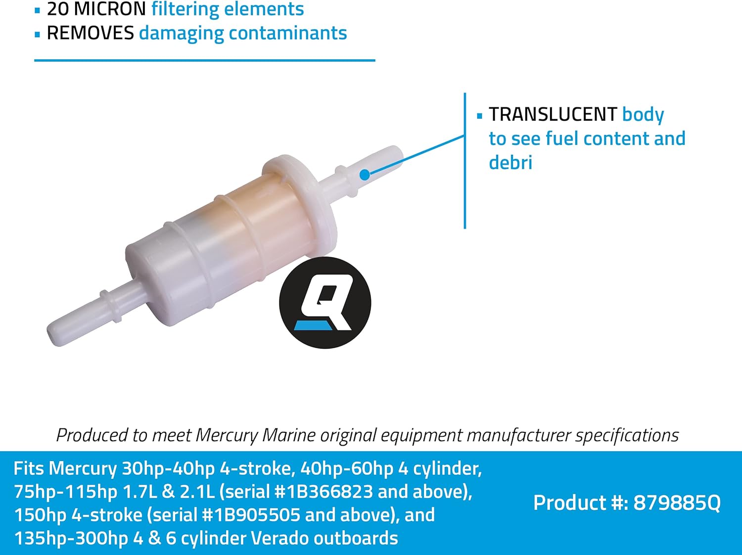 Inline Fuel Filter for Outboard Engines
