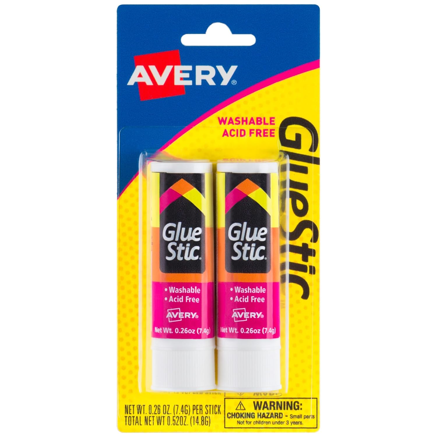Washable Permanent Glue Sticks – 0.26 oz, 2 Pack
