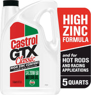 SAE 20W-50 Conventional Motor Oil – 5 Quarts