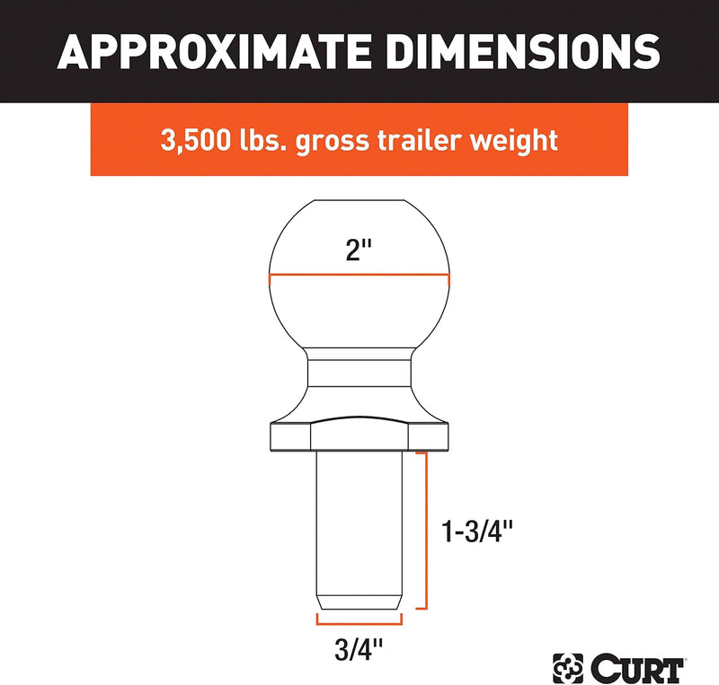 2-Inch Chrome Trailer Hitch Ball – 3,500 lb Capacity