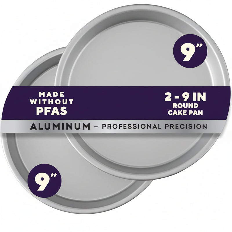 9-Inch Aluminum Round Cake Pan Set