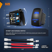 5-Pin Blue LED Rocker Switch with Jumper Wires