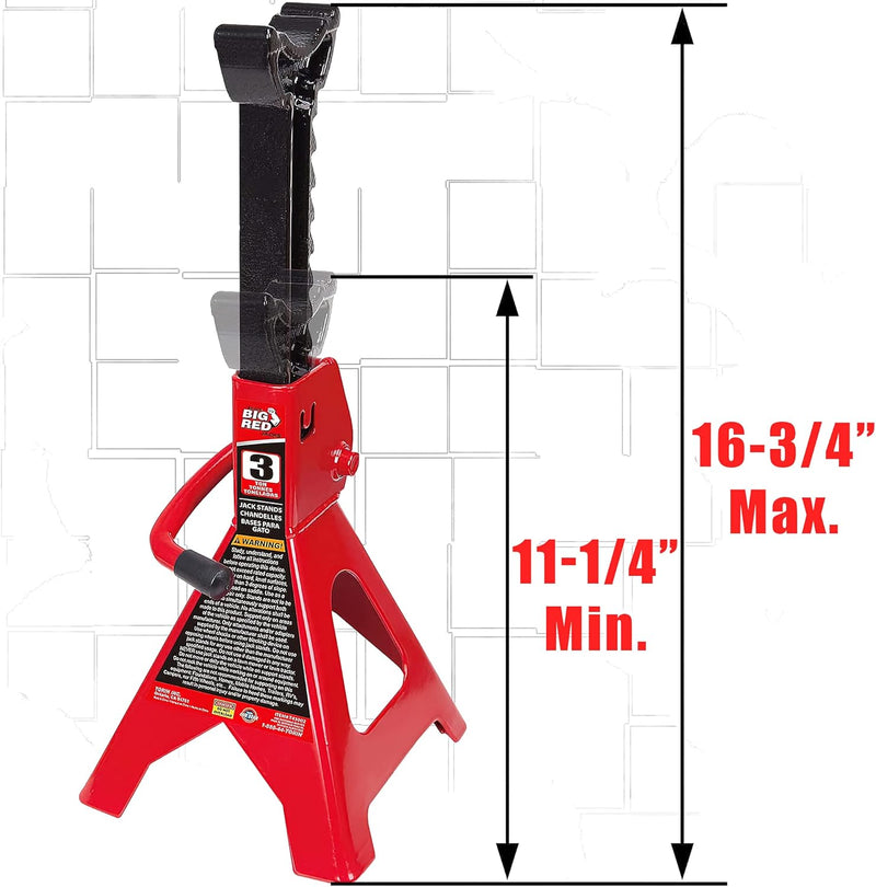 3-Ton Heavy-Duty Steel Car Jack Stands – 1 Pair