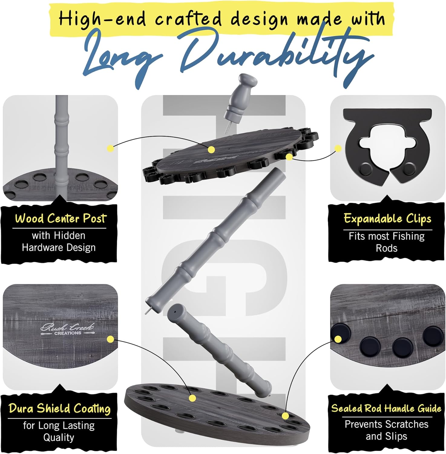 16-Rod Fishing Rod Storage Rack