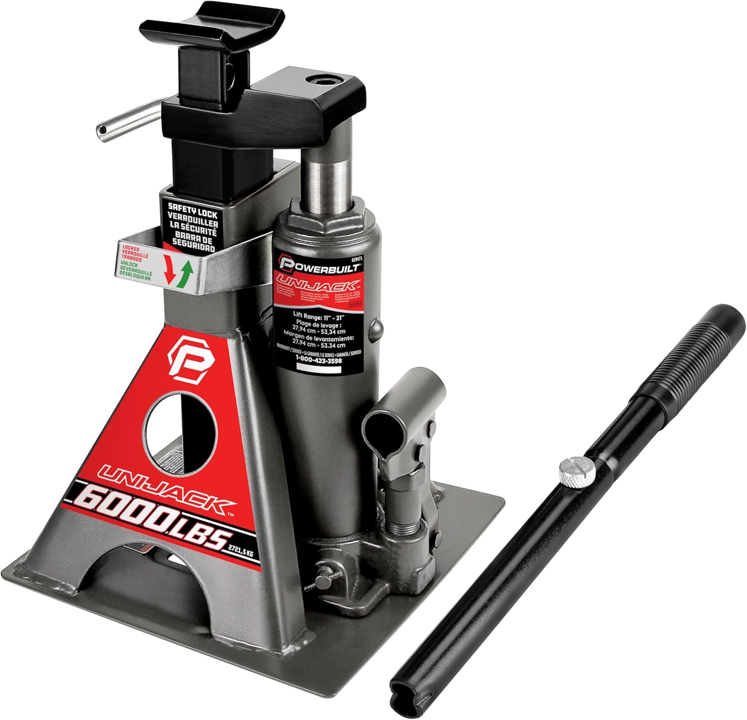 3-Ton All-in-One Hydraulic Bottle Jack & Vehicle Stand