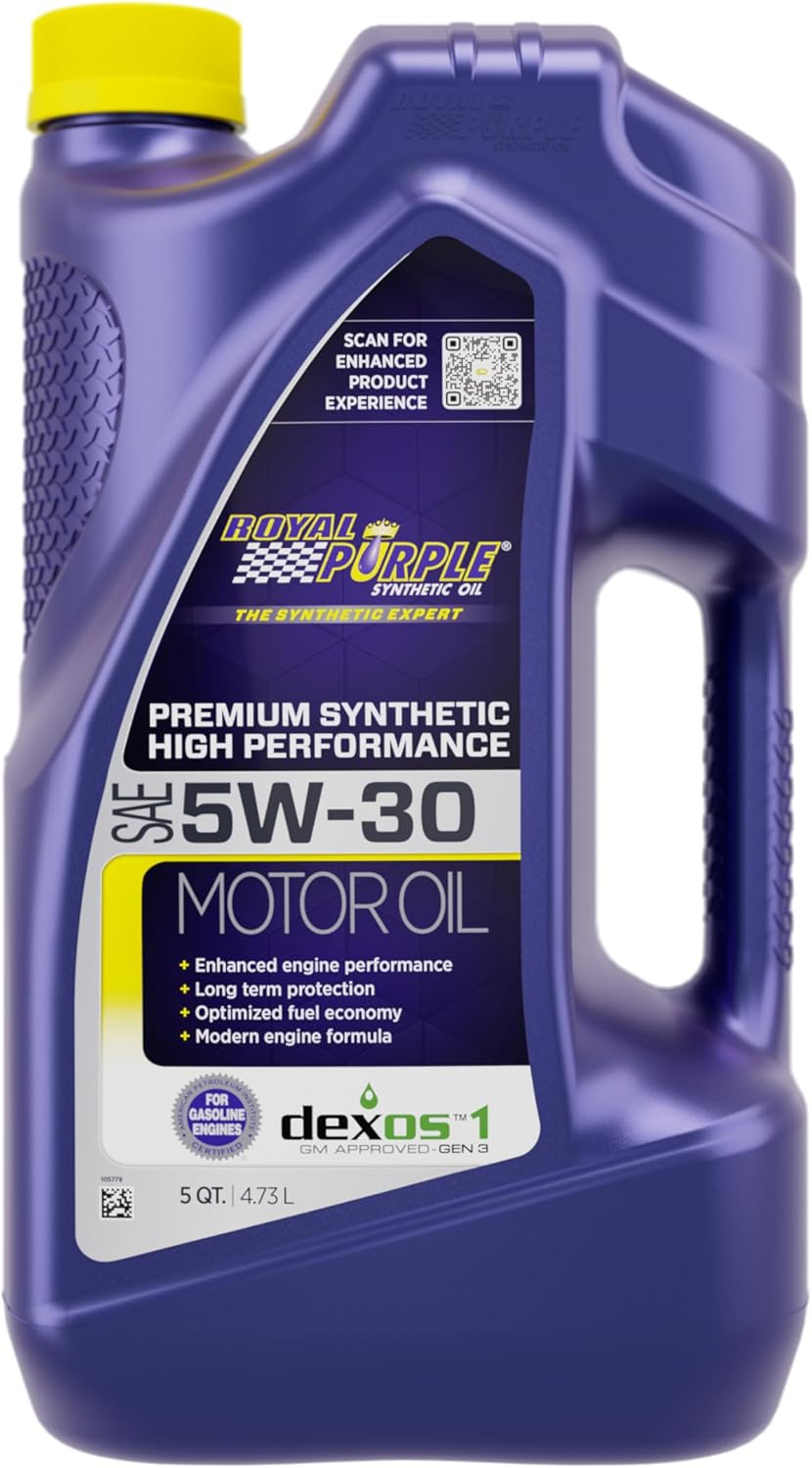 Royal Purple 51530 SAE 5W-30 High-Performance Synthetic Motor Oil – 5 Qt