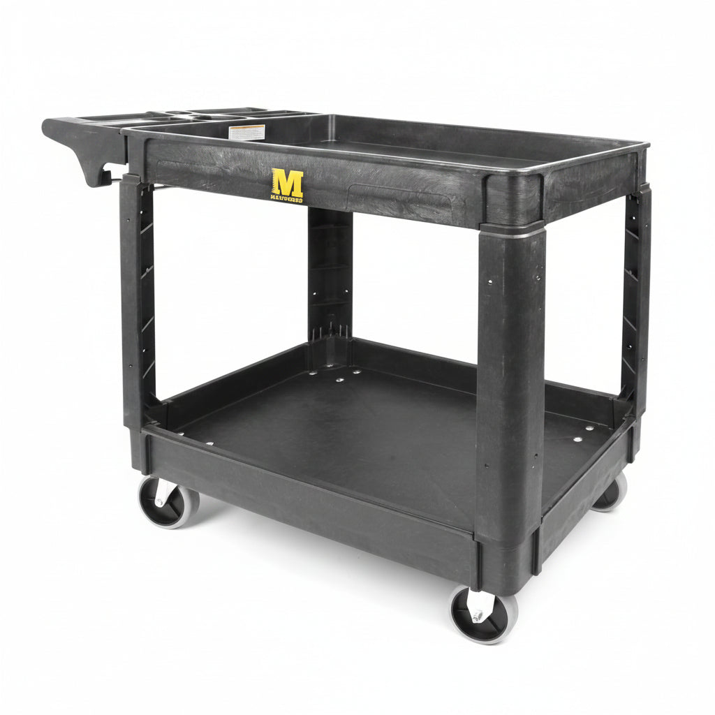 Heavy Duty 2-Shelf Utility Service Cart