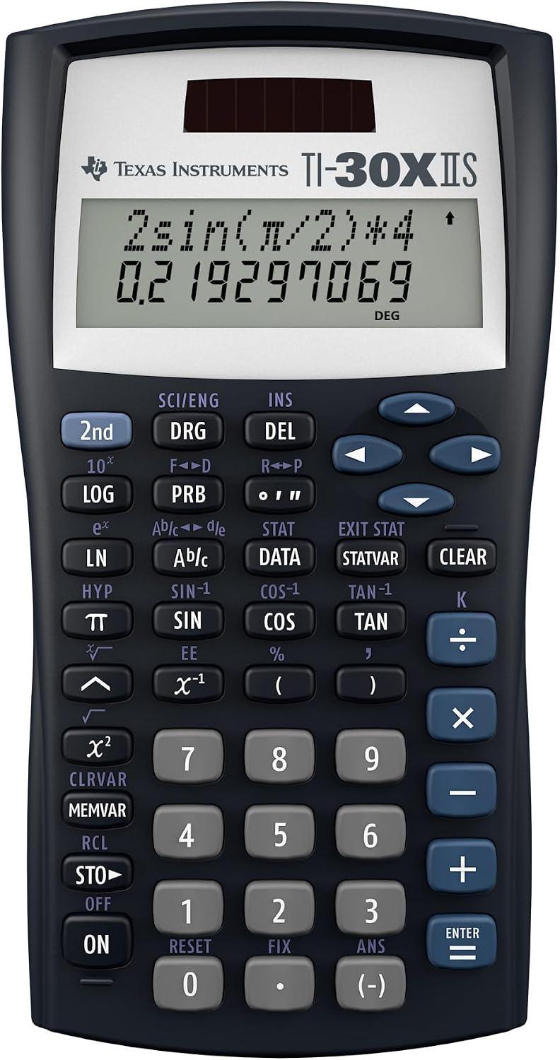 TI-30XIIS Scientific Calculator, Two-Line Display