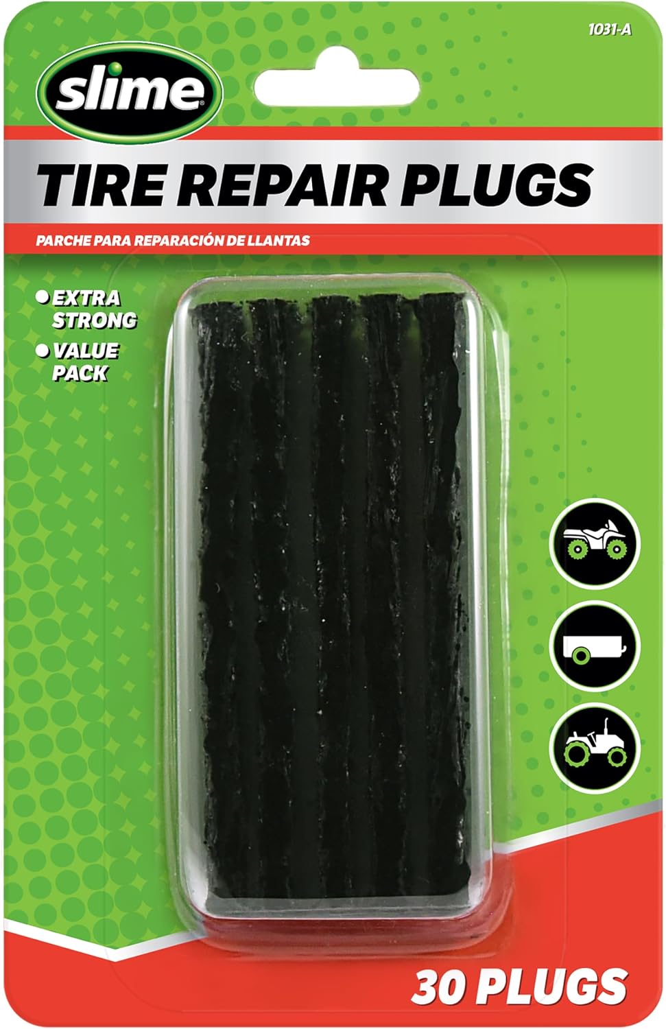 Slime 1031-A Heavy-Duty Tire Repair Plugs – 30-Pack