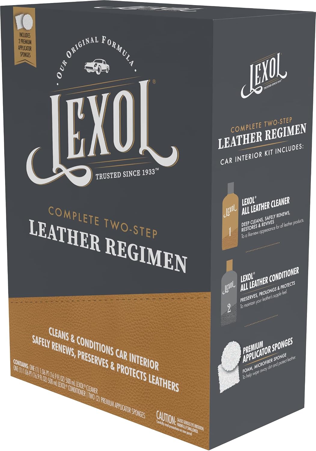 Lexol Leather Cleaner & Conditioner Kit – 2-Step, 16 Oz Each