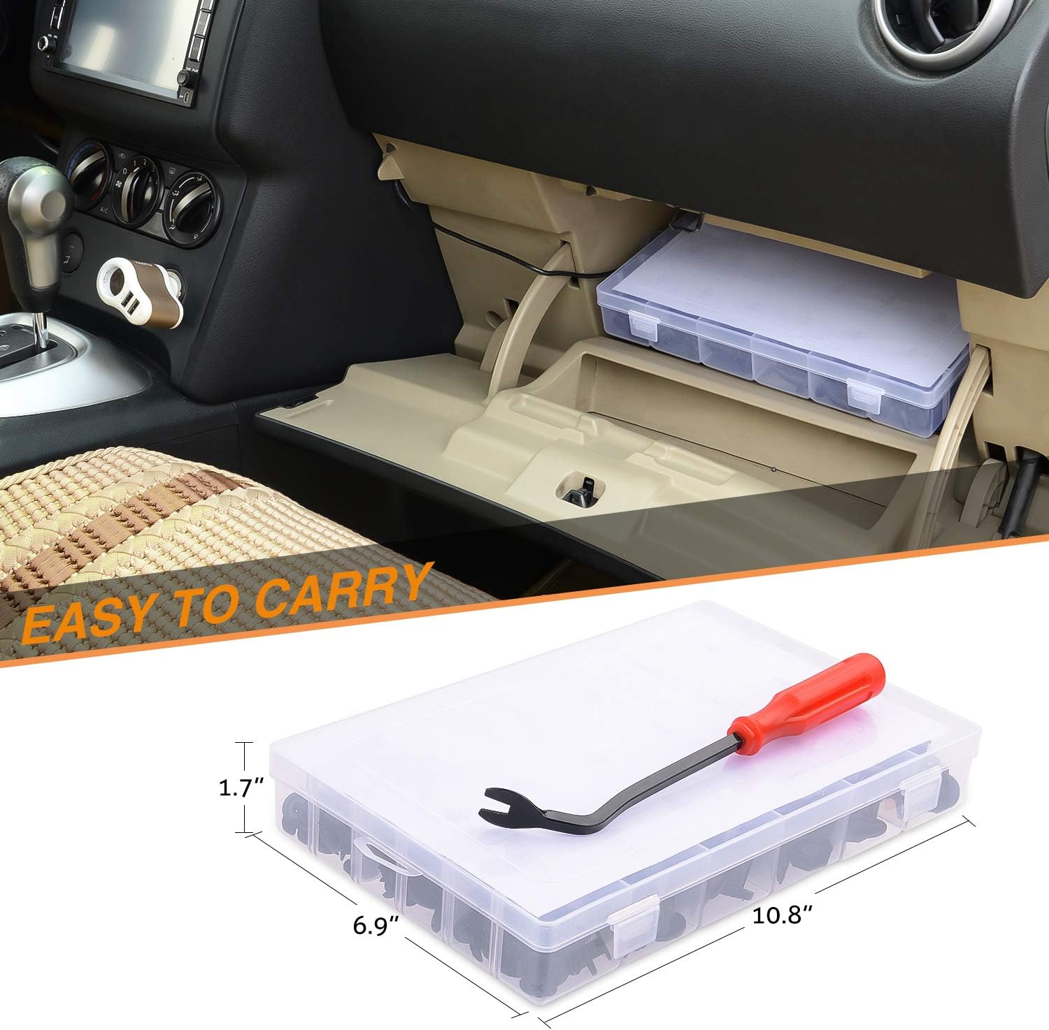 190-Piece Automotive Retainer Clip & Fastener Remover Kit