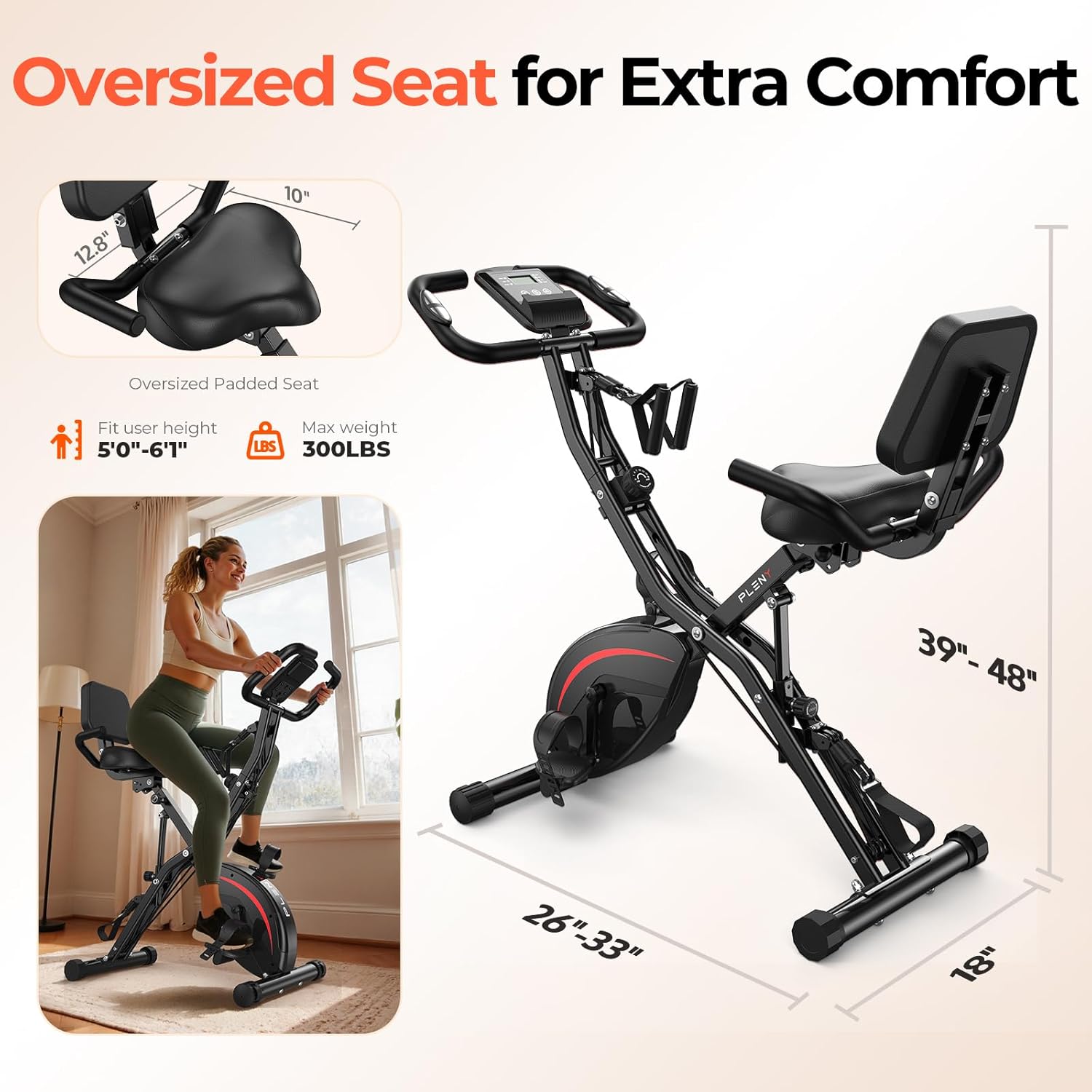 5-in-1 Folding Stationary Exercise Bike