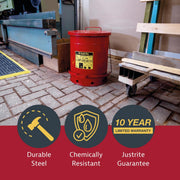 Oily Waste Can, 6 Gallon Galvanized Steel