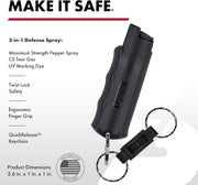 SABRE 3-in-1 Defense Pepper Spray with Tear Gas & UV Marking Dye