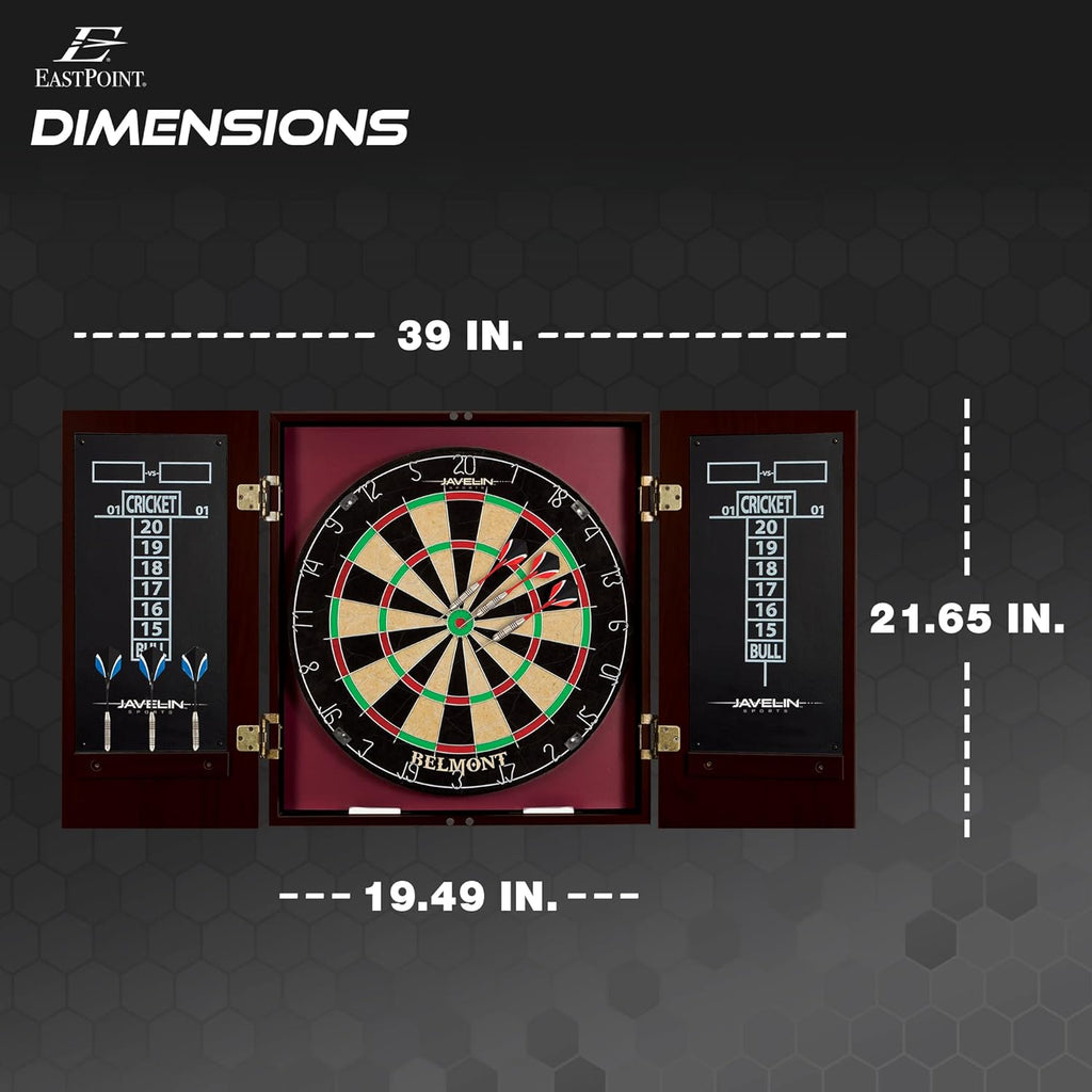 Official Size Dartboard Cabinet Set with Steel Tip Darts