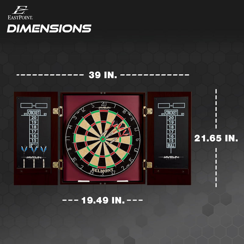 Official Size Dartboard Cabinet Set with Steel Tip Darts