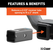 CURT 2-1/2" to 2" Receiver Adapter Sleeve – 45405