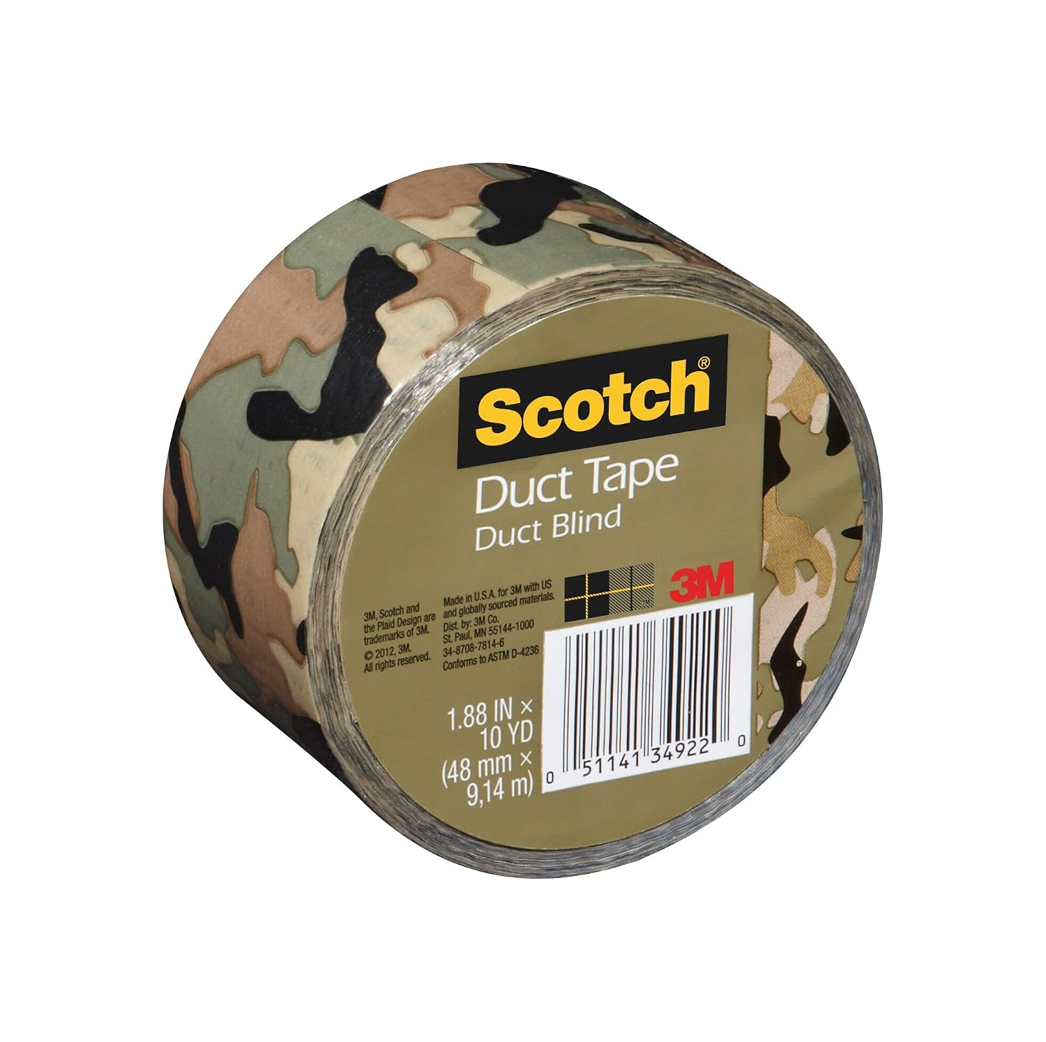 Camo Duct Tape, 1.88" x 10 Yards