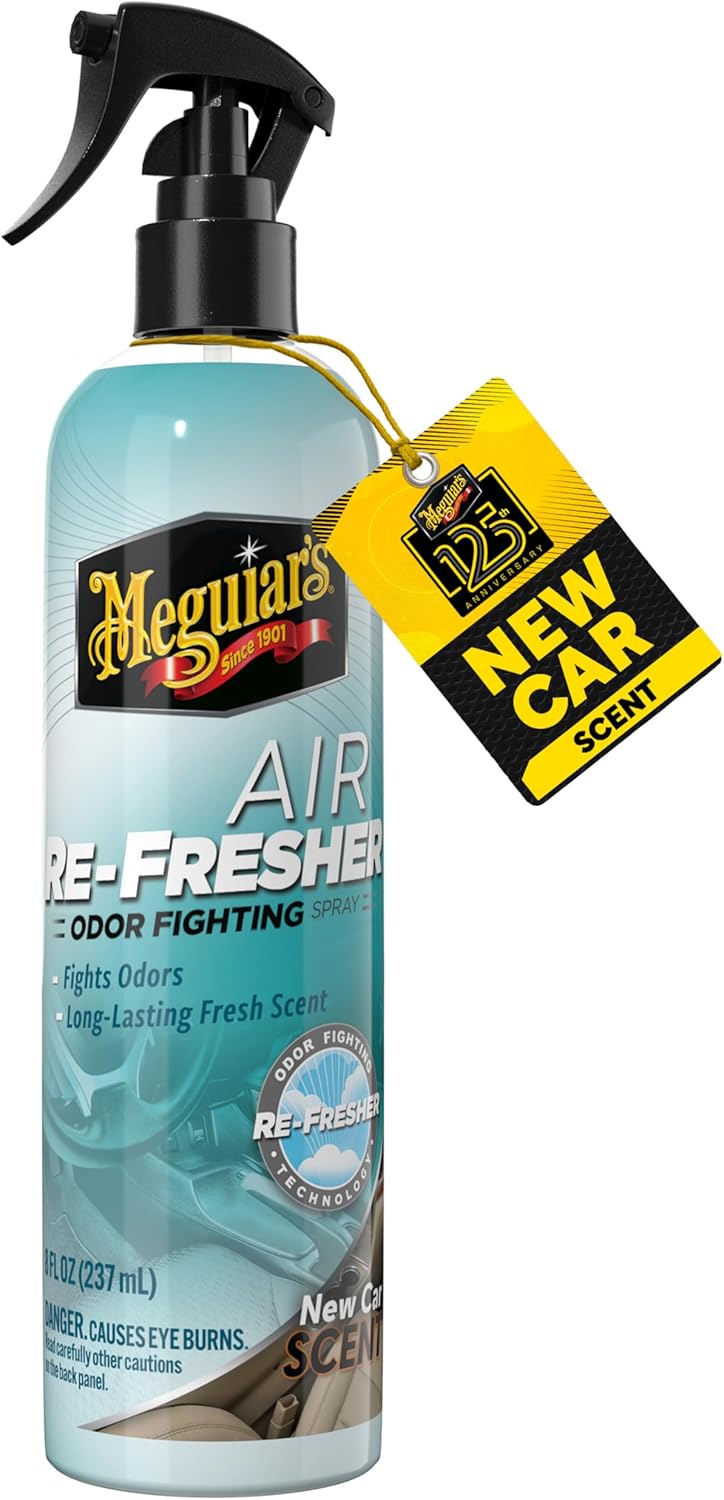 Meguiar’s Air Re-Fresher Odor Fighting Spray – New Car Scent, 8 Oz