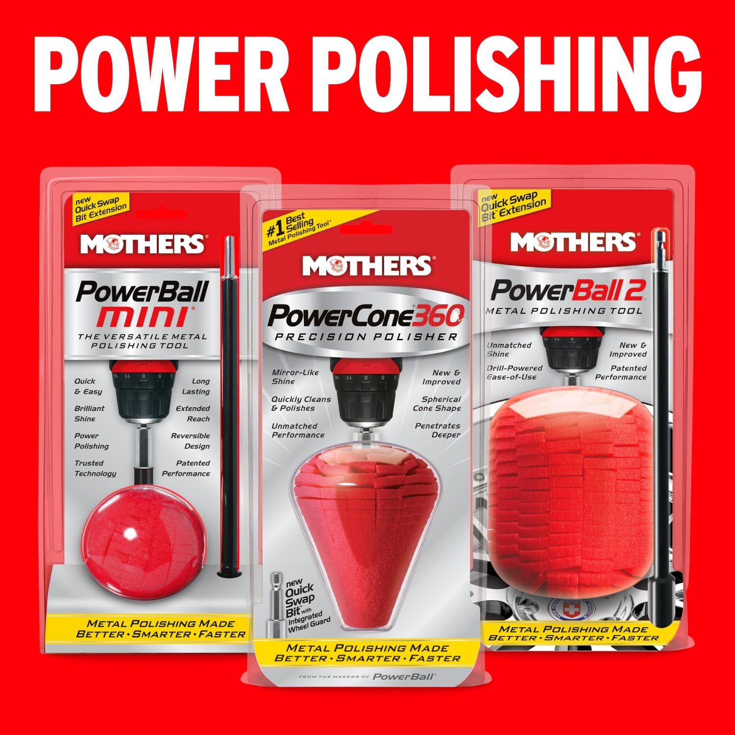 360° Spherical Metal Polishing Cone with Quick-Swap Bit