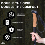 Lightweight Aluminum Trekking Poles with Tip Kit