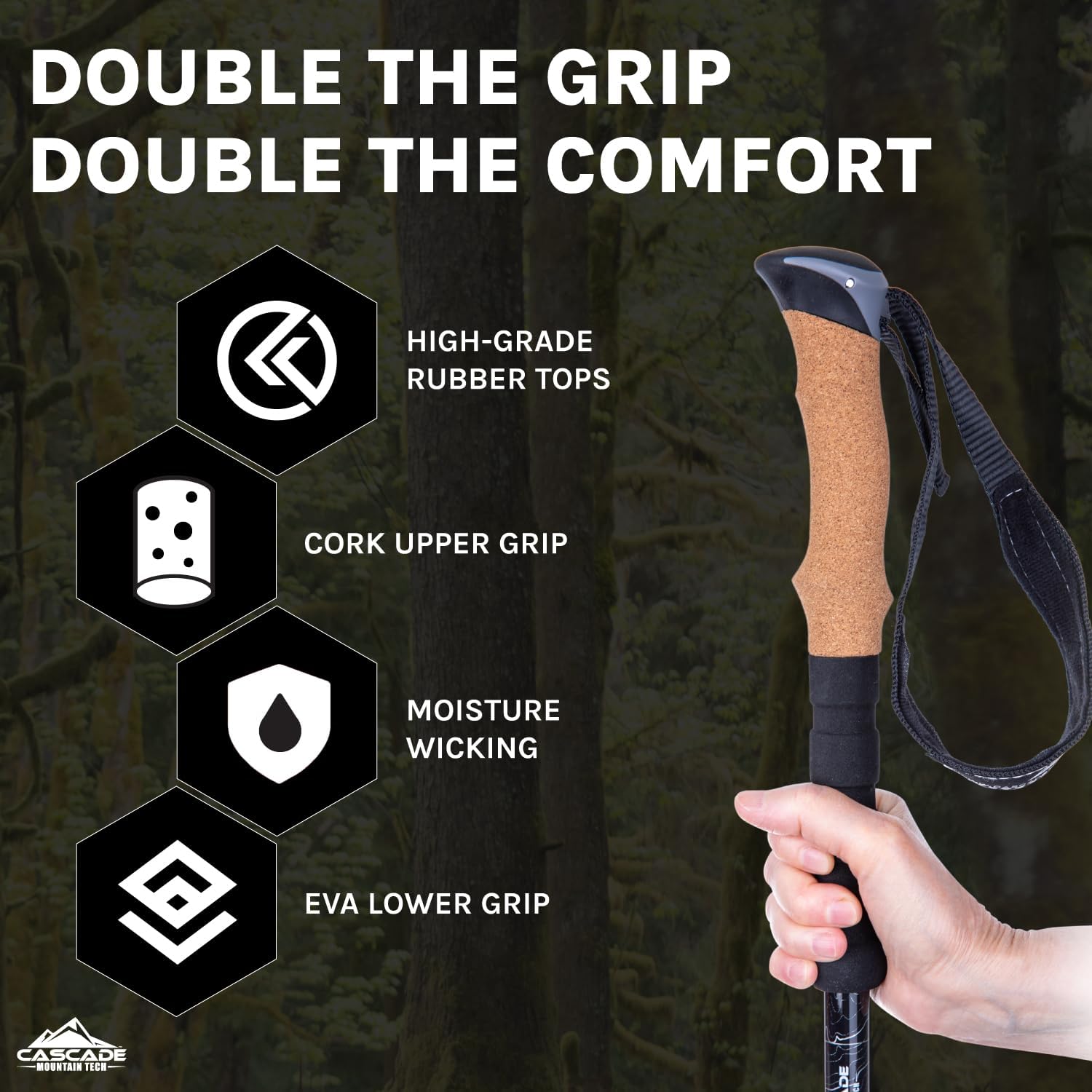 Lightweight Aluminum Trekking Poles with Tip Kit