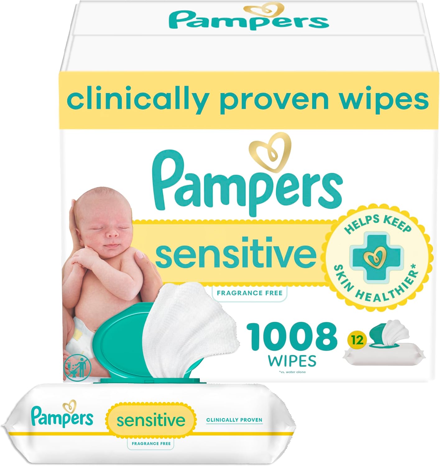 Pampers Sensitive Baby Wipes – 1008 Count, Unscented