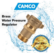 Camco Brass RV Water Pressure Regulator – 40–50 PSI