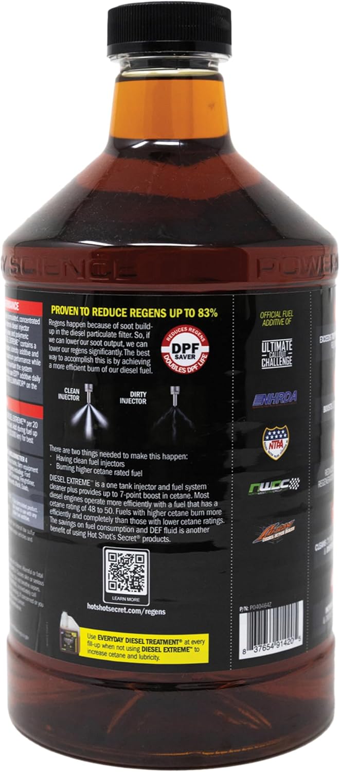 Hot Shot’s Secret Diesel Extreme Fuel Additive – 64 Oz, Treats 160 Gallons
