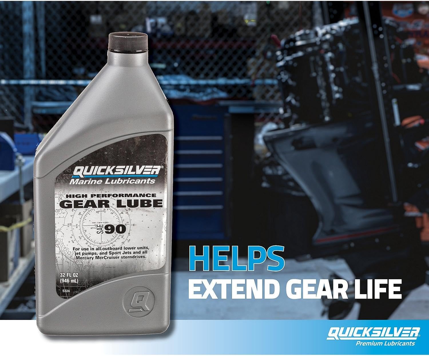 Quicksilver SAE 90 High Performance Gear Lube – 32 Oz
