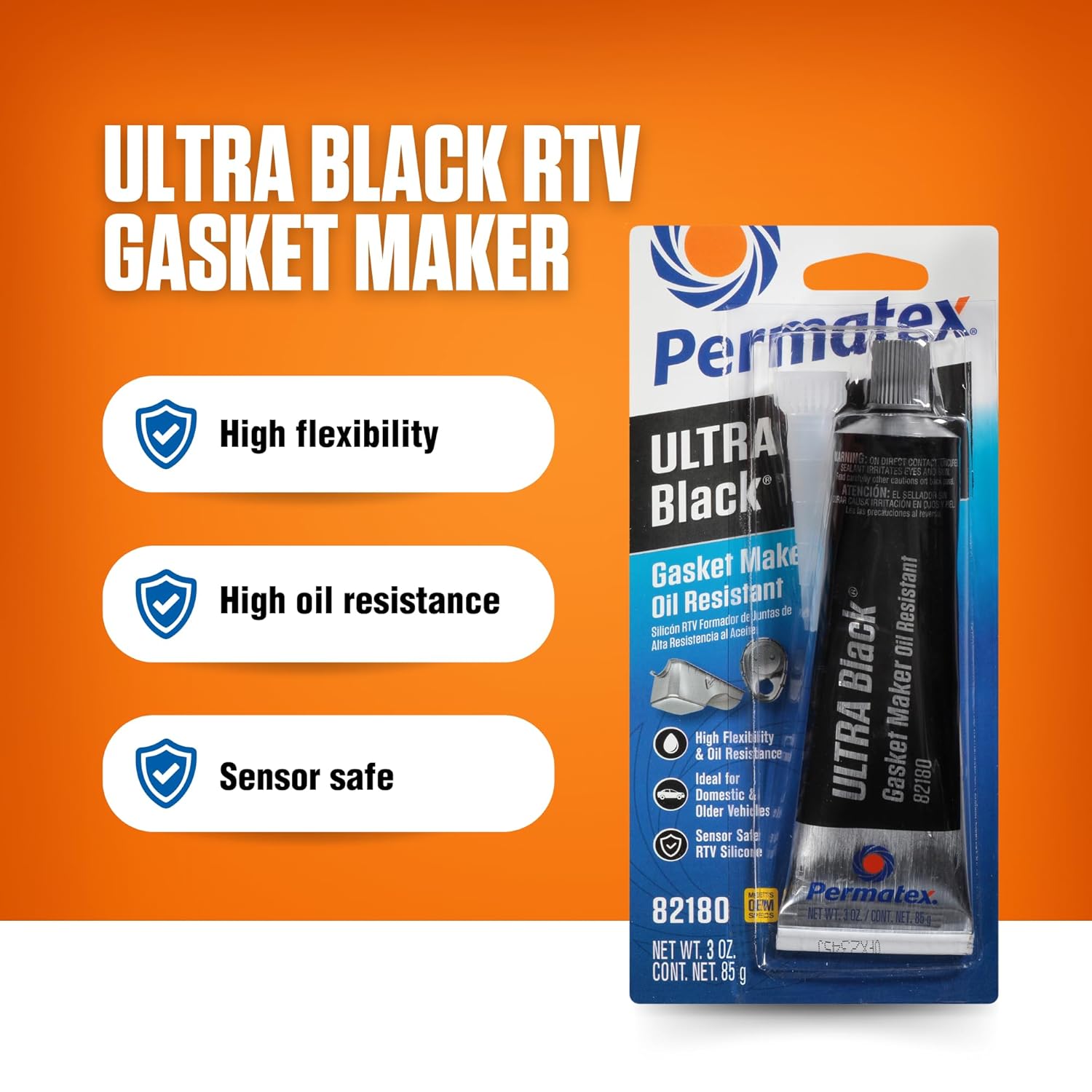 Permatex Ultra Black RTV Silicone Gasket Maker – 3 Oz