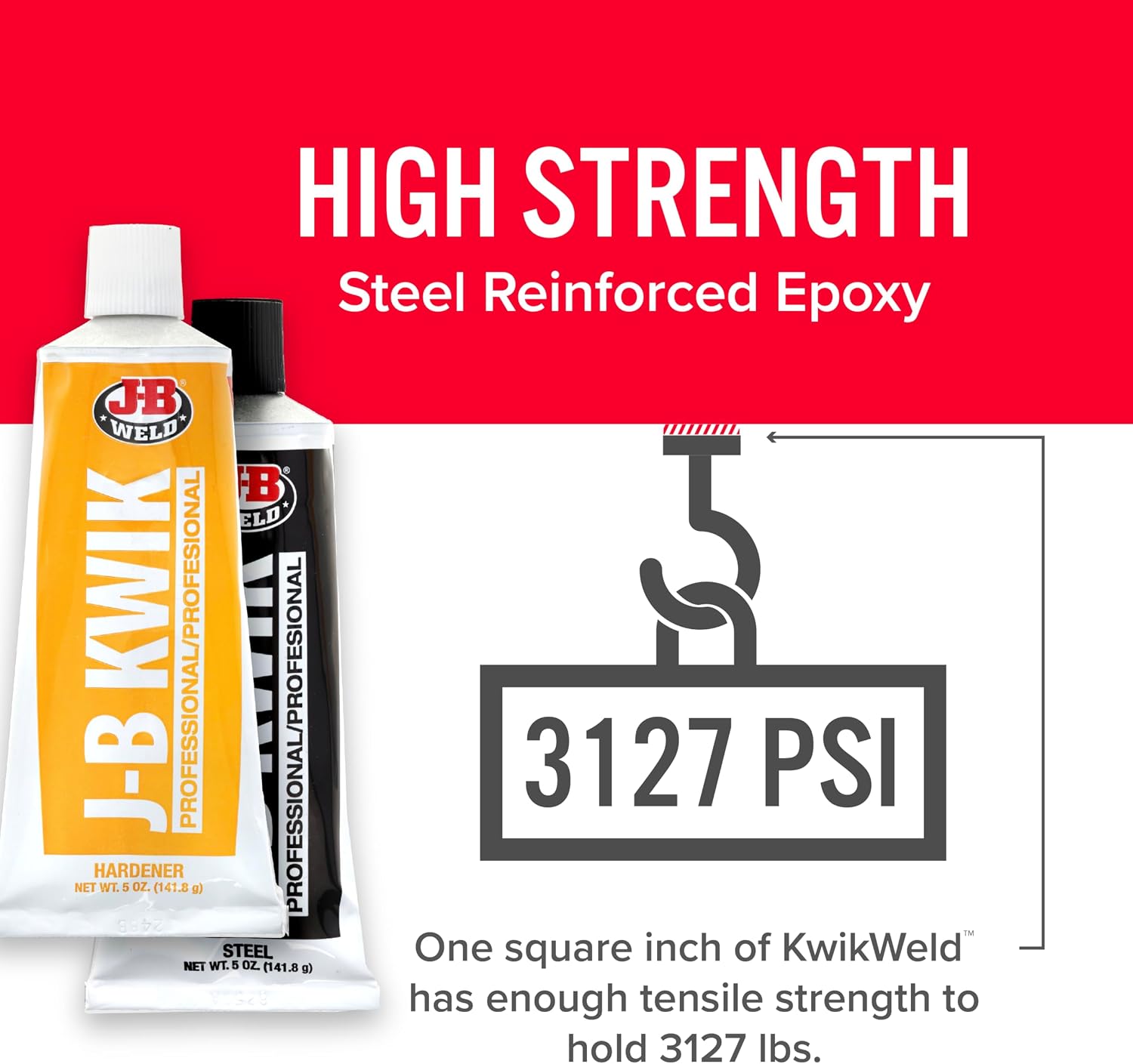 J-B Weld KwikWeld Steel Reinforced Epoxy, 10 oz