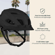 Adult Bike Helmet with LED Safety Light