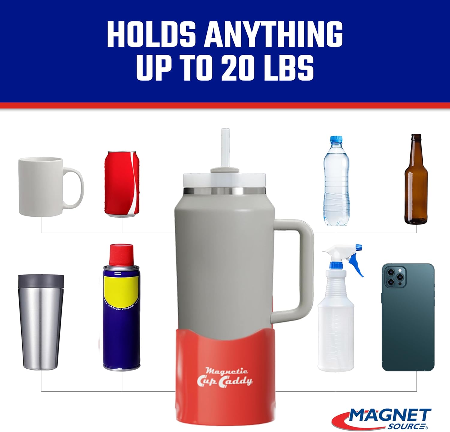 Heavy-Duty Magnetic Cup Holder Caddy